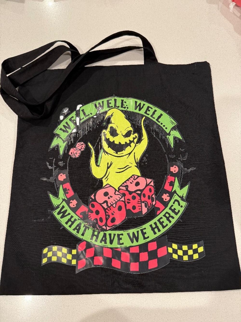 Inspired Disney Oogie Boogie Black Canvas Tote Bag
